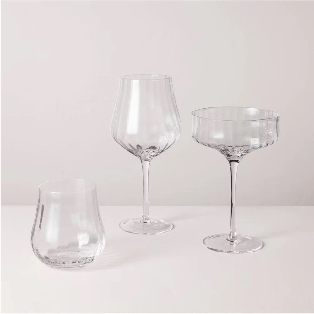 NEW! Hearth & Hand w/Magnolia Set of 8, 12oz Coupe Glasses Clear - Picture 5 of 5